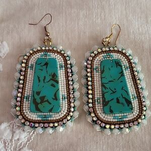 Turquoise beaded earrings